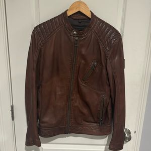 Belstaff leather moto jacket in brown, barely worn in great condition, size US40